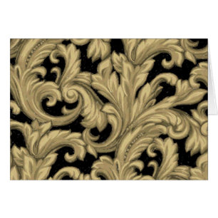 Dazzling Damask, Gold and Black