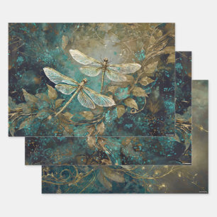 Dazzling Dancing Dragonflies, Gossamer Wings Wrapp Wrapping Paper Sheet