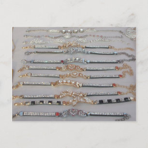 Dazzling Decorated Diamond Chain Artwork Jewellery Postcard