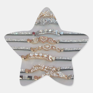 Dazzling Decorated Diamond Chain Artwork Jewellery Star Sticker