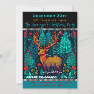 Dazzling Deer Annual Christmas Party Invitation