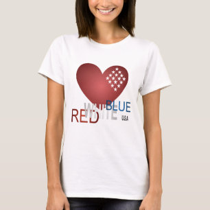 Dazzling Diamond Heart Patriotic T-Shirt