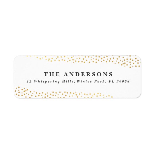 Dazzling dots faux foil return address label