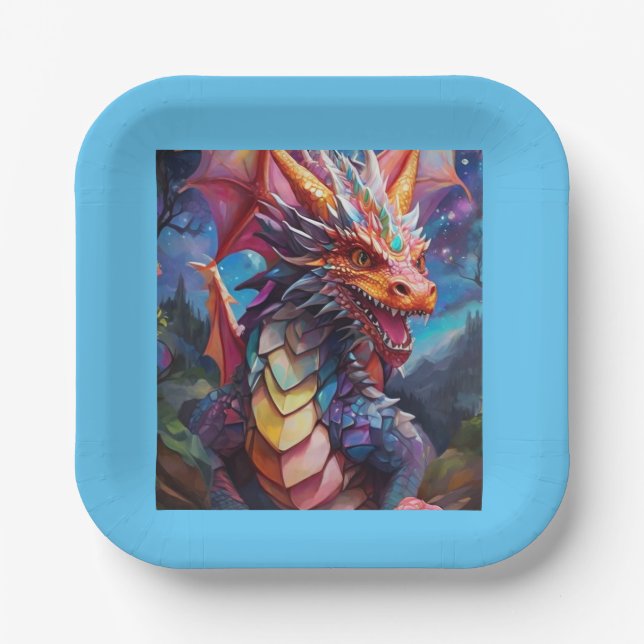 Dazzling Dragon Paper Plate (Front)