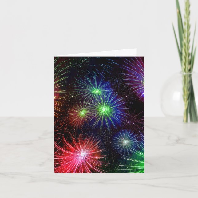 Dazzling Fireworks Holiday Card (Front)