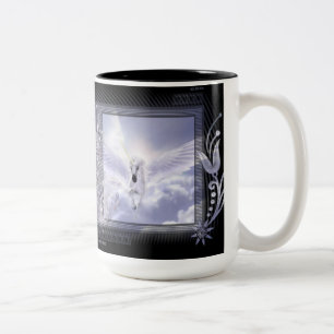 Dazzling Flying Unicorn Tag Series Two-Tone Coffee Mug