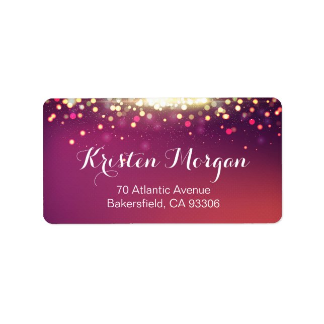 Dazzling Glamour Gold Glitter Sparkle Dots Label (Front)