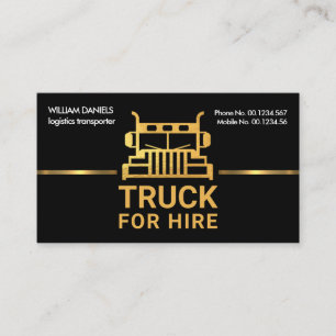 Dazzling Gold Truck Signage Border Logistics  Business Card