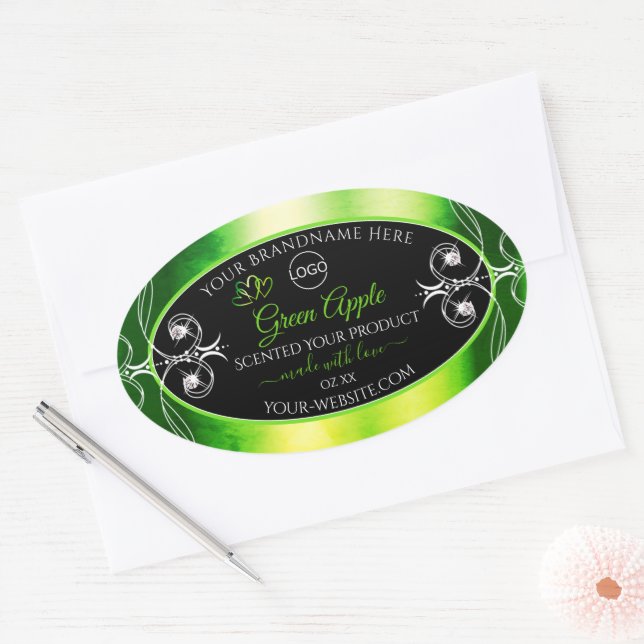 Dazzling Green Black Product Labels Jewels Logo (Envelope)