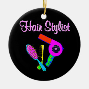 DAZZLING HAIR STYLIST TEES AND GIFTS CERAMIC TREE DECORATION