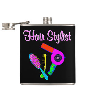 DAZZLING HAIR STYLIST TEES AND GIFTS HIP FLASK