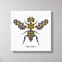 Dazzling Honey Bee Quilt Pattern Canvas Print