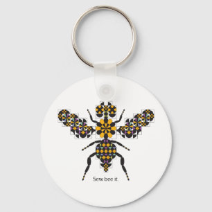Dazzling Honey Bee Quilt Pattern Key Ring