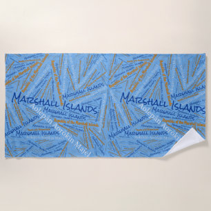 Dazzling Marshall Islands Flag Colours Patriotic Beach Towel