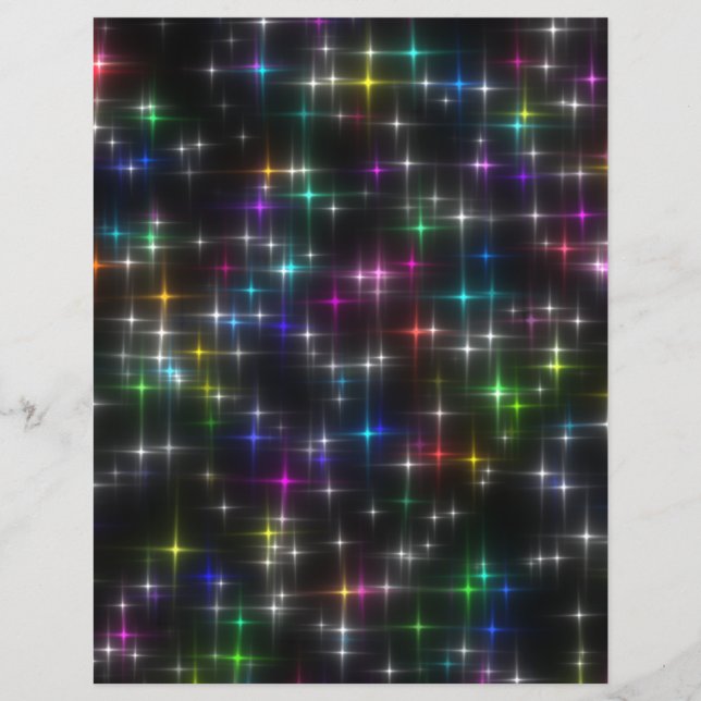 Dazzling Multicolor Stars Scrapbook Paper (Front)