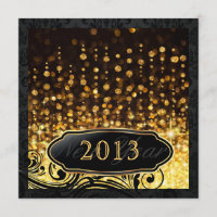 Dazzling New Year's Eve Gold Party Invitations