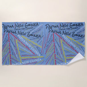Dazzling Papua New Guinea Flag Colours Patriotic Beach Towel