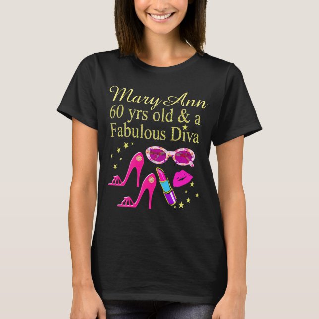 DAZZLING PERSONALIZED 60TH BIRTHDAY T SHIRT (Front)