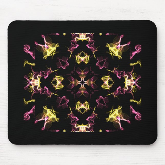 Dazzling Pink and Yellow Mandala Mouse Mat (Front)