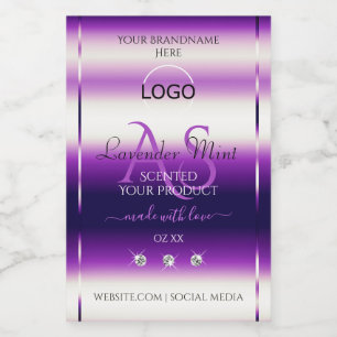 Dazzling Purple Product Label Jewels Monogram Logo
