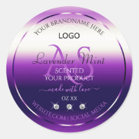 Dazzling Purple Product Label Jewels Monogram Logo