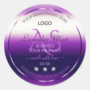 Dazzling Purple Product Label Jewels Monogram Logo