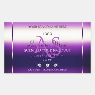 Dazzling Purple Product Label Jewels Monogram Logo