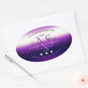 Dazzling Purple Product Label Jewels Monogram Logo