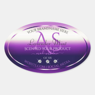 Dazzling Purple Product Labels Diamonds Monogram