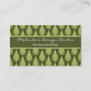 Dazzling Raindrops Business Card, Olive Green Card