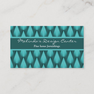 Dazzling Raindrops Business Card, Vibrant Teal Card