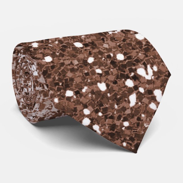 Dazzling Rose Gold Glitter Ombre Sparkle Neck Tie (Rolled)