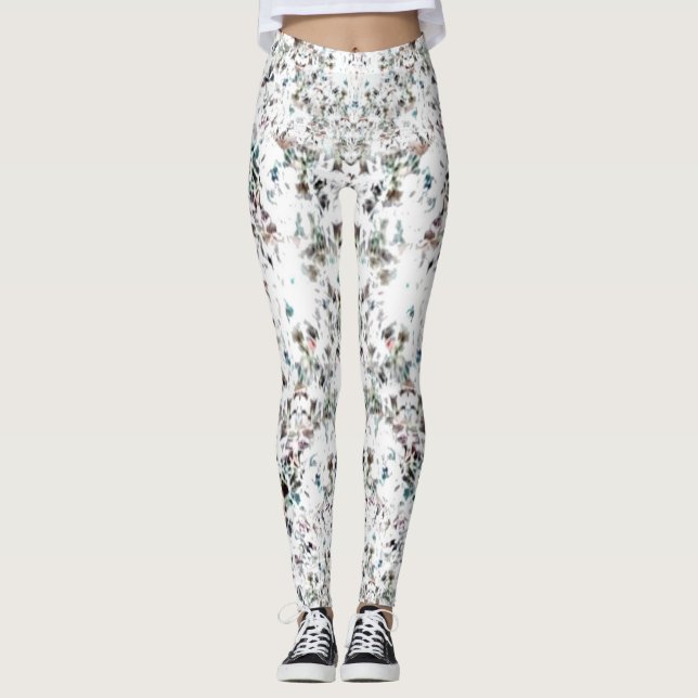 Dazzling Silver Jewl Print Leggings (Front)