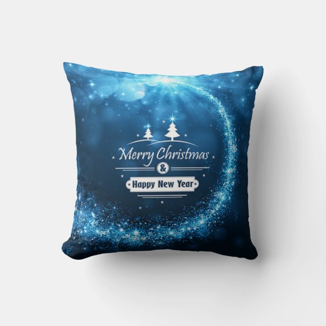 Dazzling Snowfall Christmas and New Year Cushion (Front)