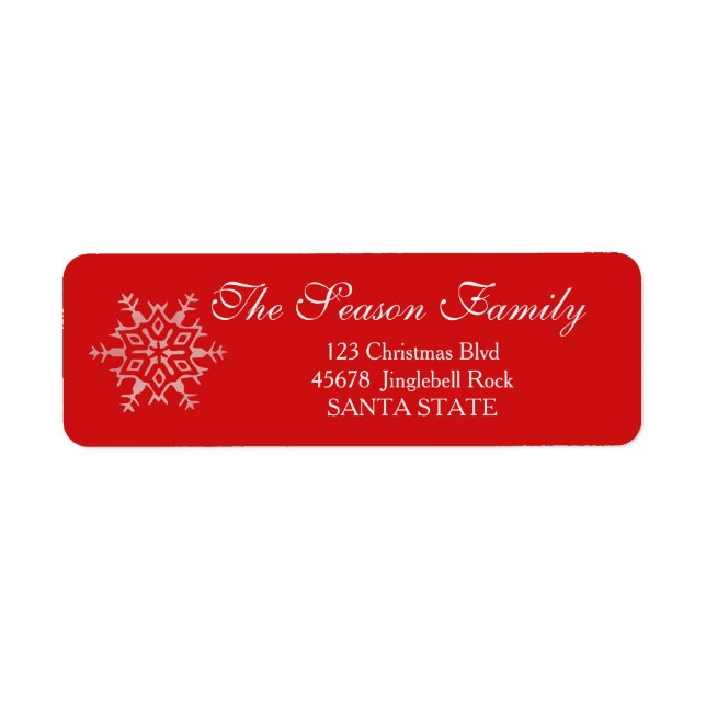 Dazzling Snowflake Holiday Address Label (Front)