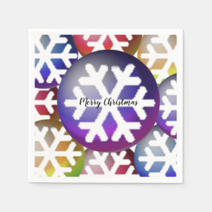 Dazzling Snowflakes Christmas Paper Napkins