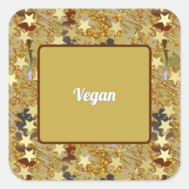 Dazzling Sparkling Special Party Food Vegan Square Sticker (Front)