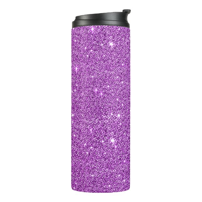 Dazzling Stylish Purple Glitter Thermal Tumbler (Rotated Left)