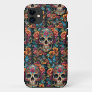 Dazzling Sugar Skull Art: Day of the Dead Delight iPhone 11 Case