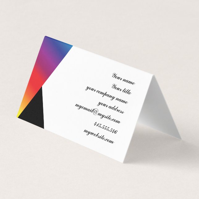dazzling sunset colour inspired business card (Back)