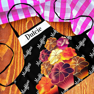 Dazzling Text Pattern Warm Stack Muffins Chef Apron