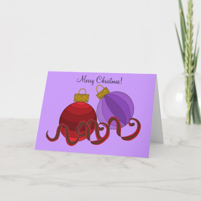 Dazzling Tree Decorations Holiday Card (Front)