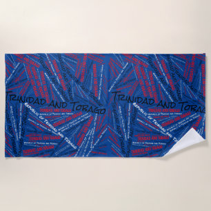Dazzling Trinidad and Tobago Flag Colours Patrioti Beach Towel