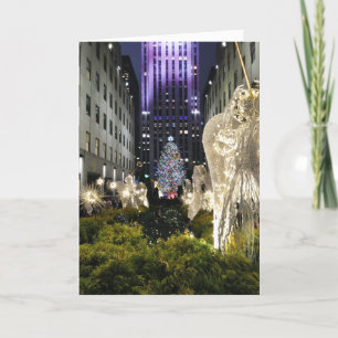 Dazzling View Rockefeller Plaza Christmas Time Card