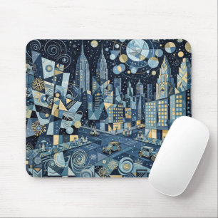 Dazzling Winter In The Big City Mouse Mat