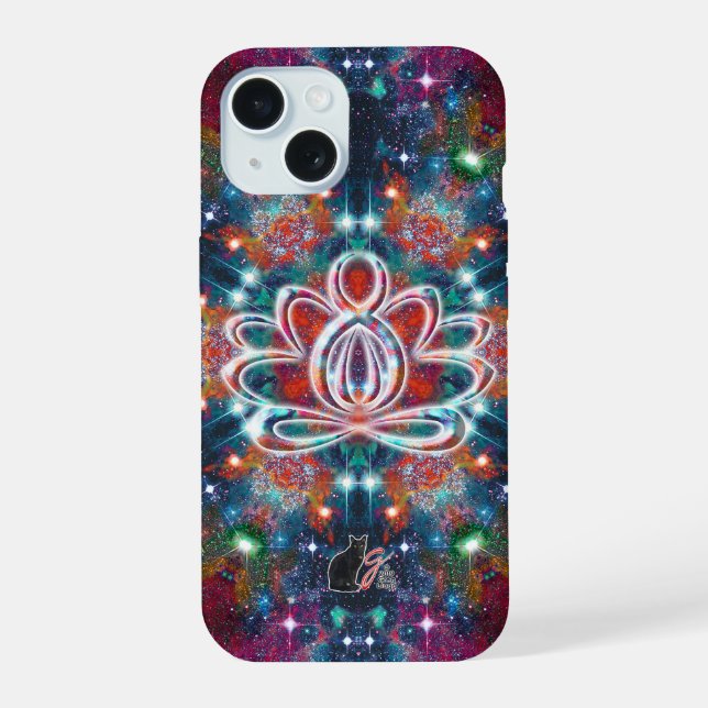 Dazzling Zen Lotus iPhone 15 Case (Back)