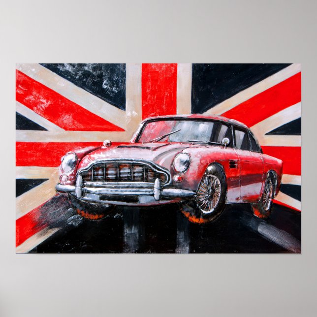 DB5 Sports Car Union Jack Poster (Front)