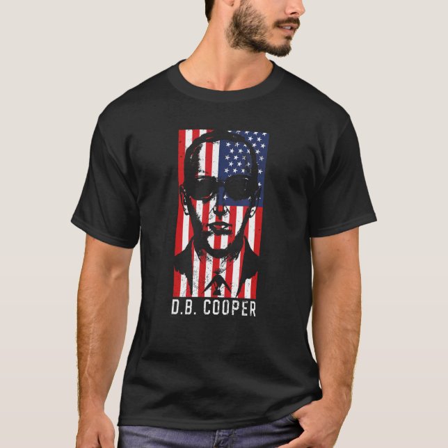 Db Cooper American Flag 1971 Skyjacking Heist T-Shirt (Front)