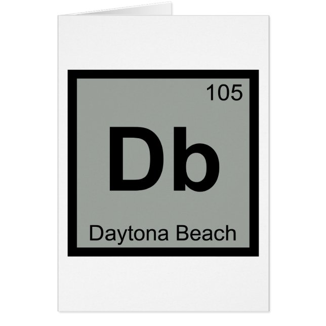 Db - Daytona Beach Florida City Chemistry Symbol (Front)