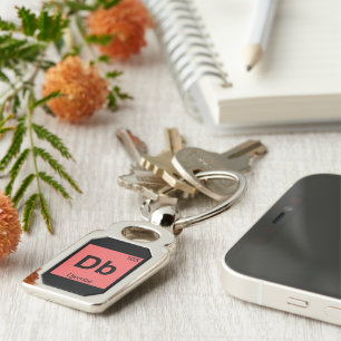 Db - Djembe Music Chemistry Periodic Table Symbol Key Ring